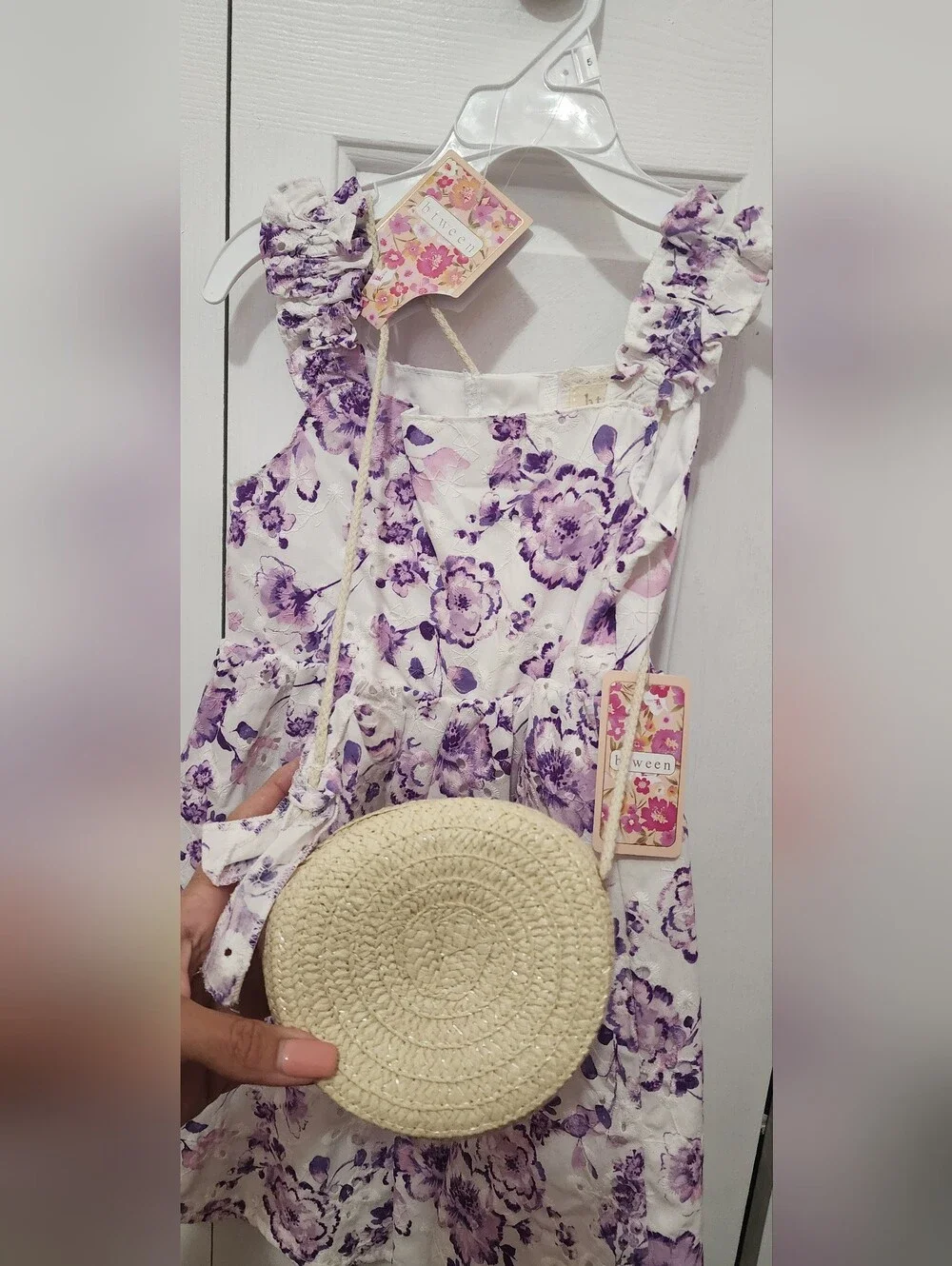 Girls Btween Floral Dress with Matching Purse NWT